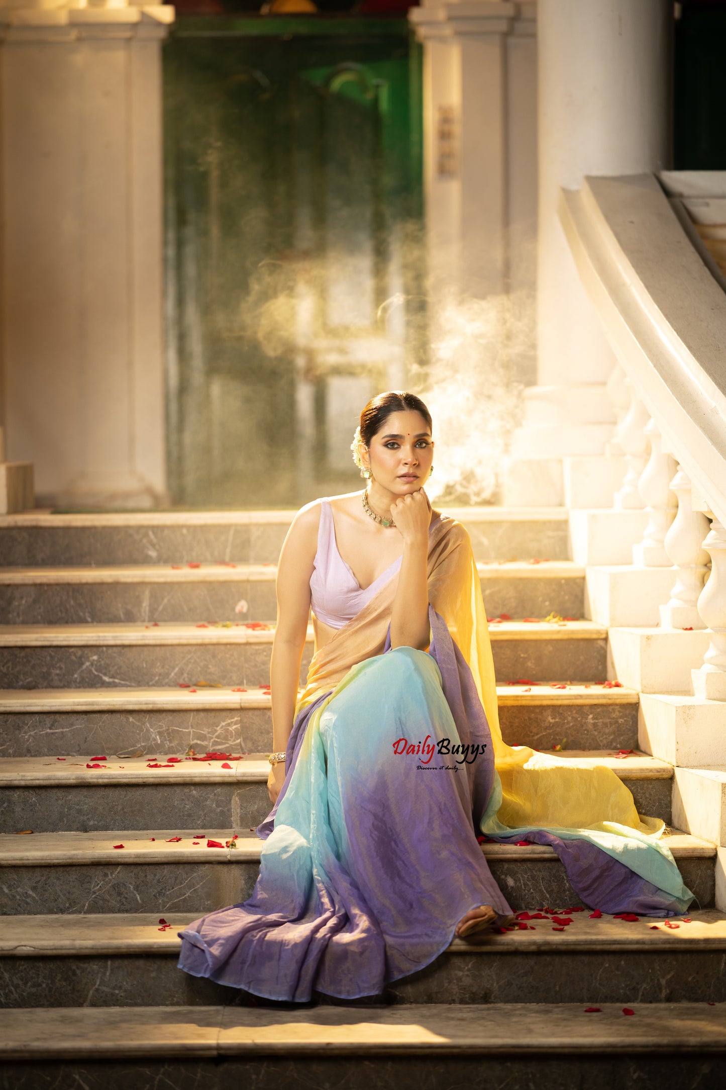 Ombre Designer Lurex Georgette Sarees
