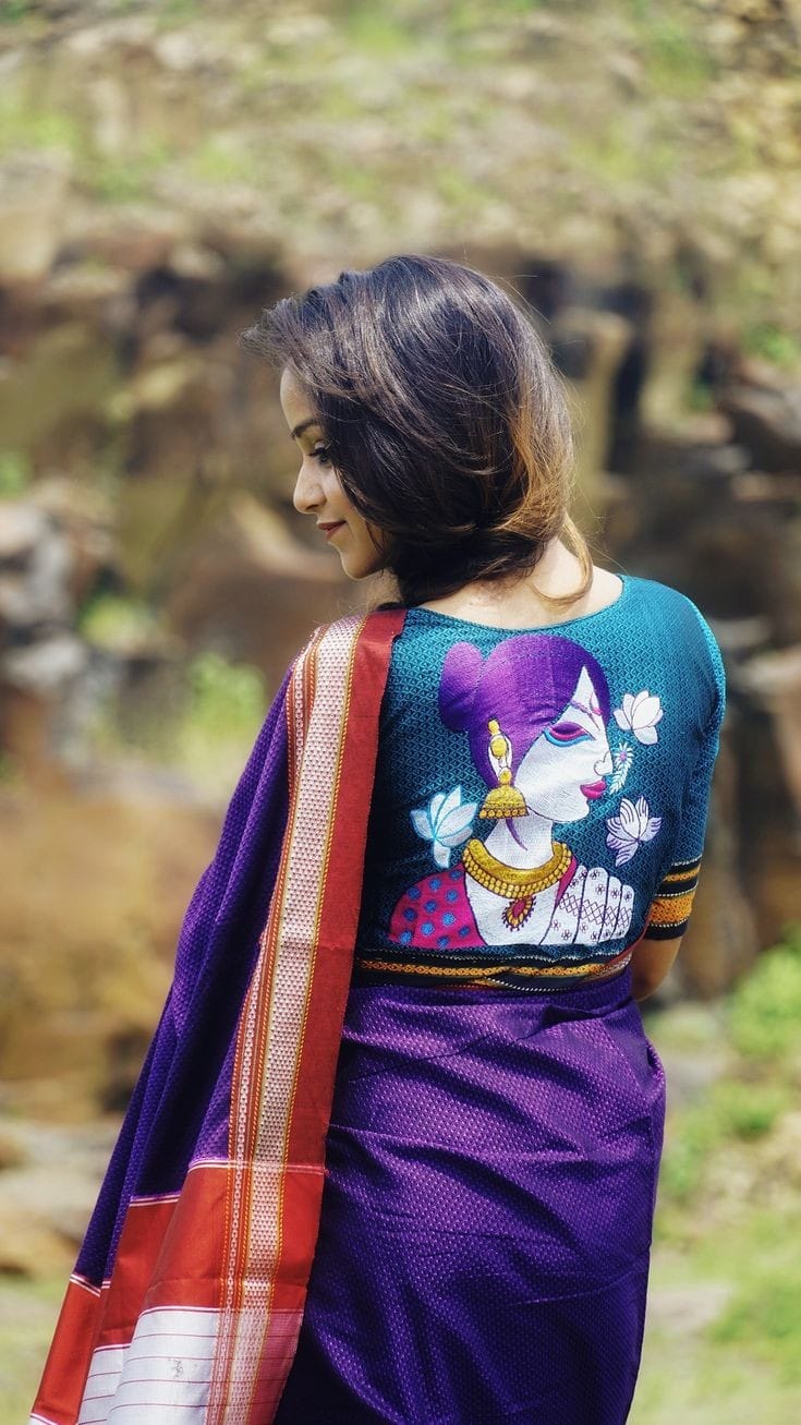 Hand Painted Round Neck Blouses - Dailybuyys