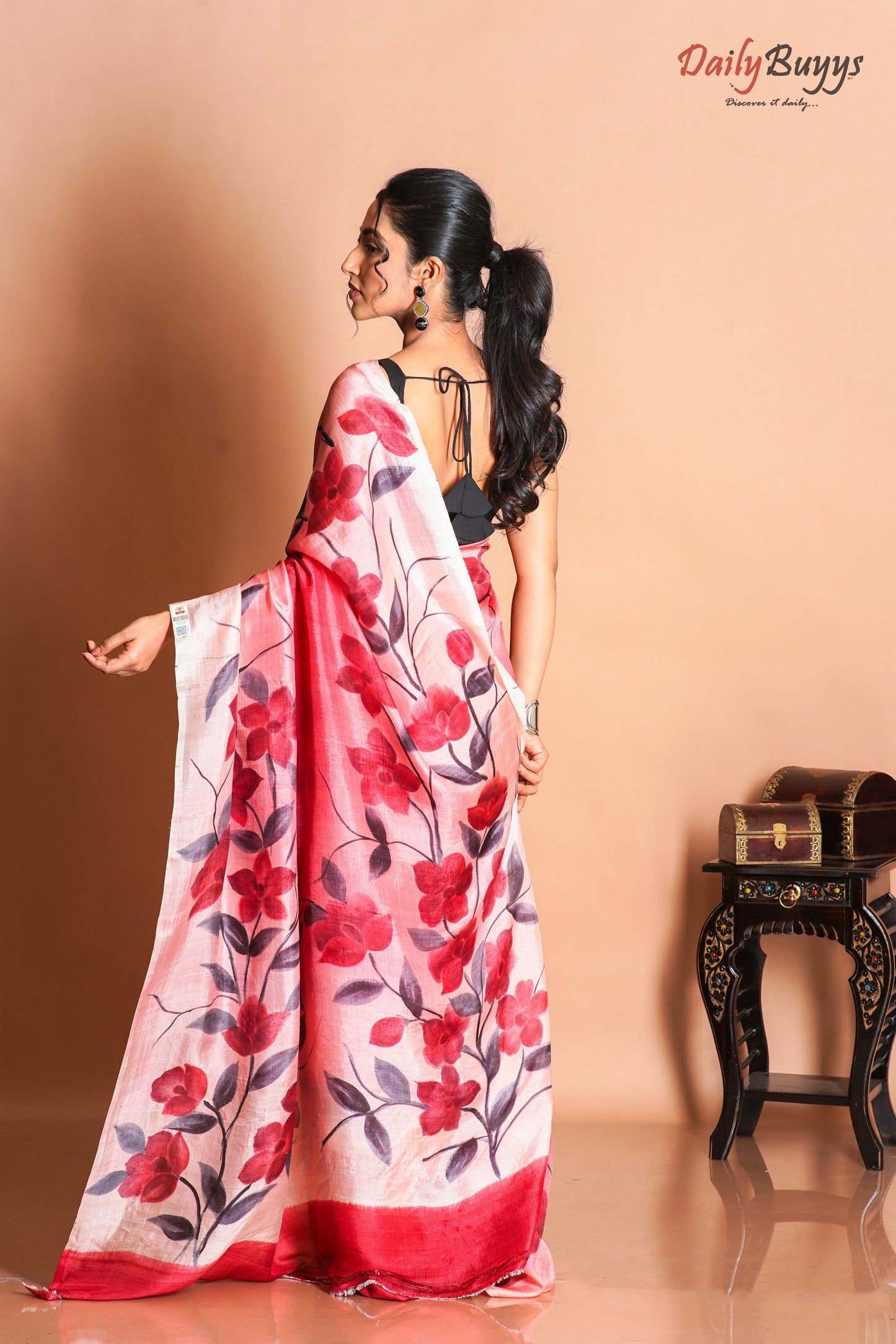 Spring Love Hand Painted Pure Silk Mark Certified Bishnupuri Silk Sarees - Dailybuyys