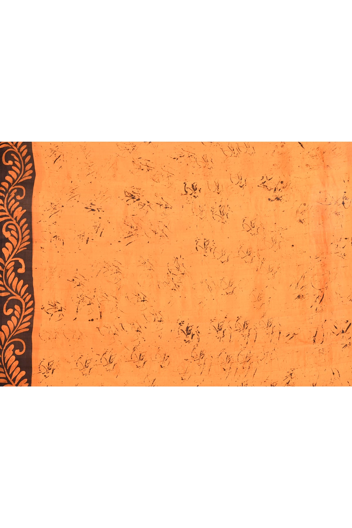 Black Golden Yellow Wax Hand Painted Pure Silk Mark Certified Bishnupuri Silk Sarees