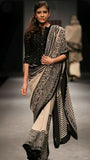 Beige Block Printed Pure Silk Mark Certified Tussar Silk Sarees Get Extra 10% Discount on All Prepaid Transaction