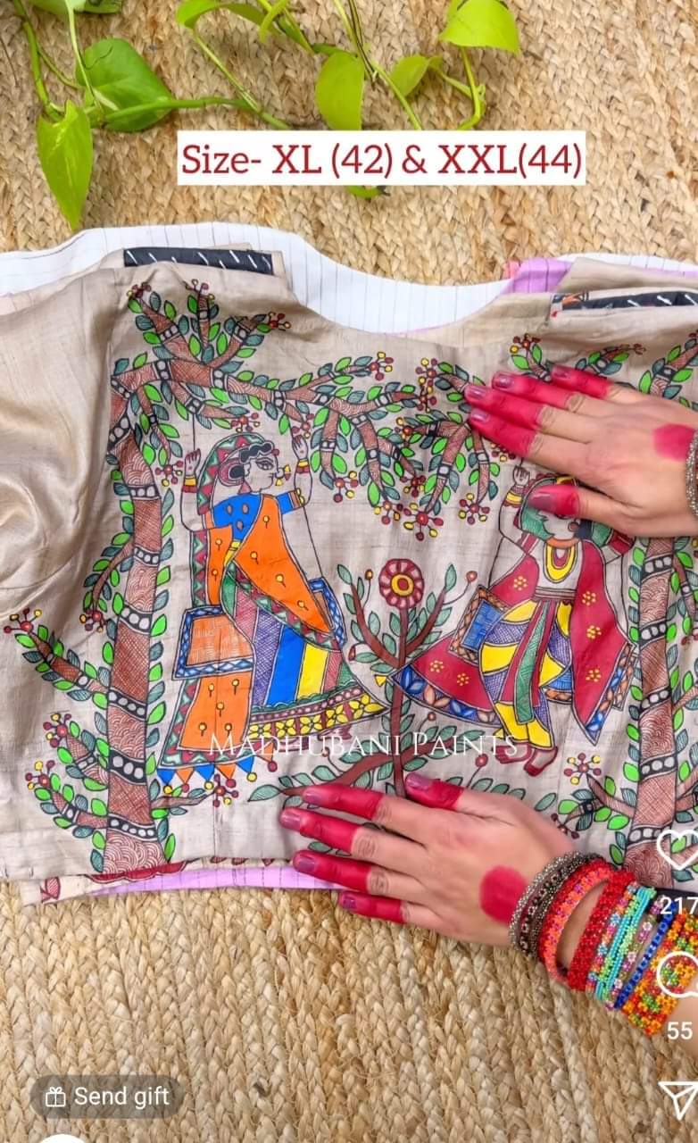 Ghicha Mabhubani Tussar Blouses - Dailybuyys