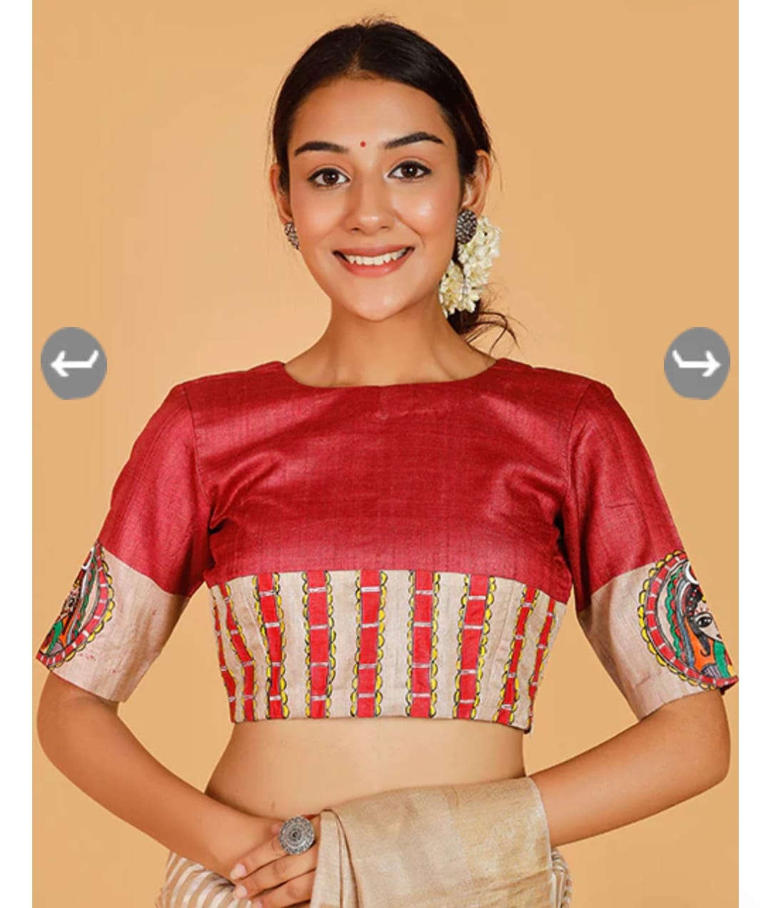 Ghicha Mabhubani Tussar Blouses - Dailybuyys