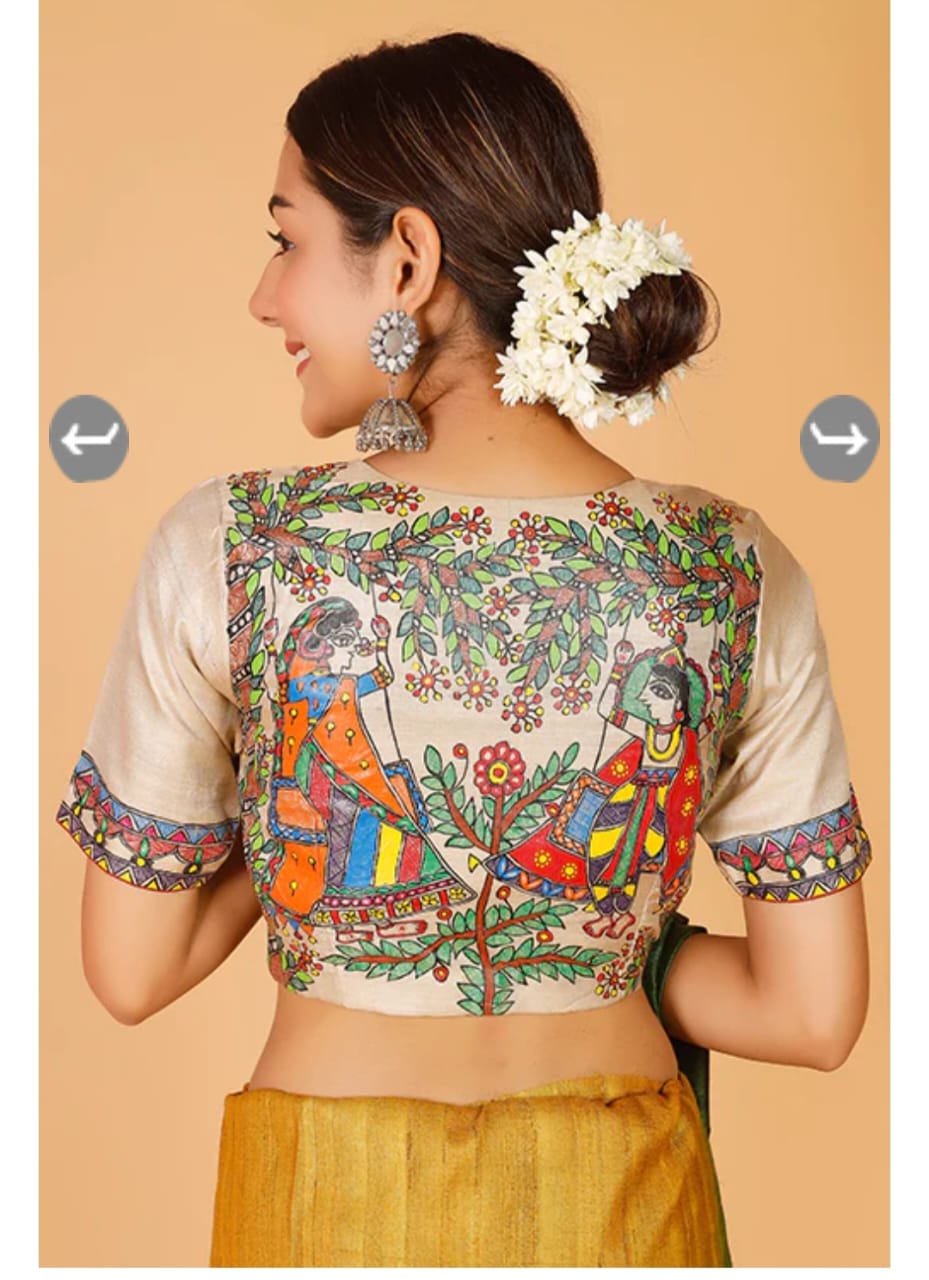 Ghicha Mabhubani Tussar Blouses - Dailybuyys