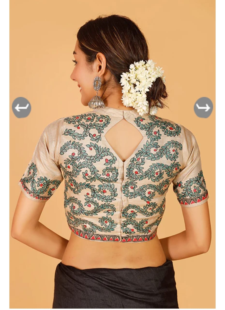 Ghicha Mabhubani Tussar Blouses - Dailybuyys