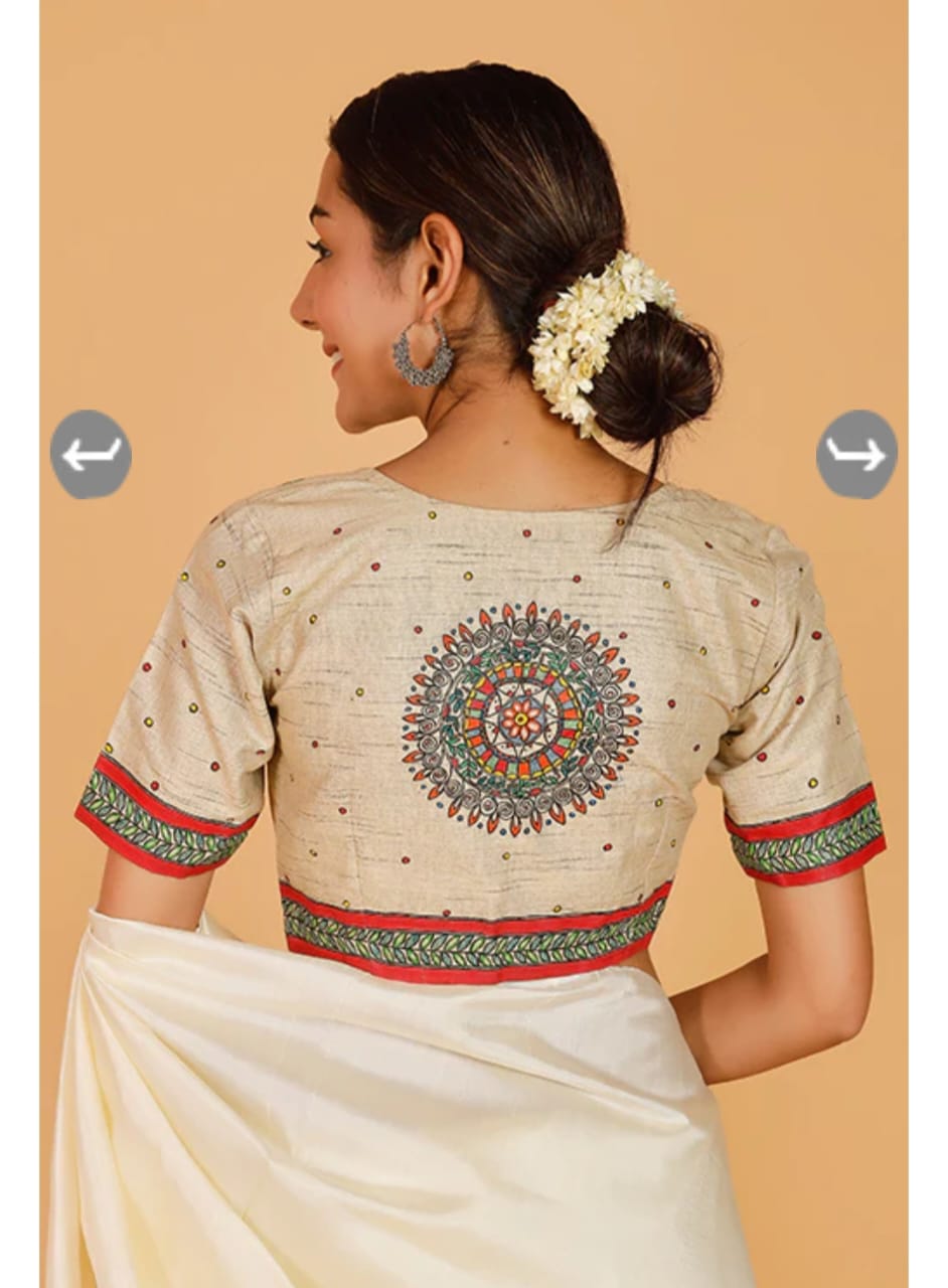 Ghicha Mabhubani Tussar Blouses - Dailybuyys