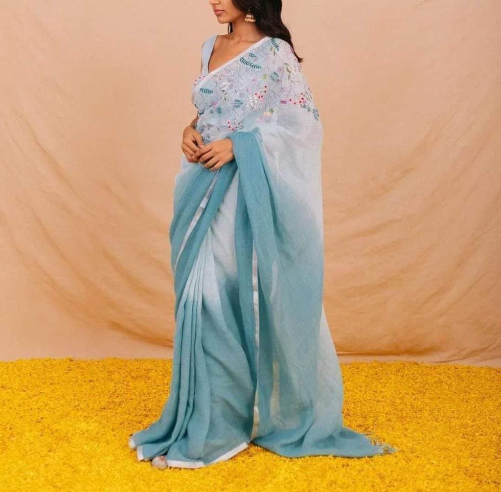 Premium Georgette Diamond Work Stylish Party Wear Saree