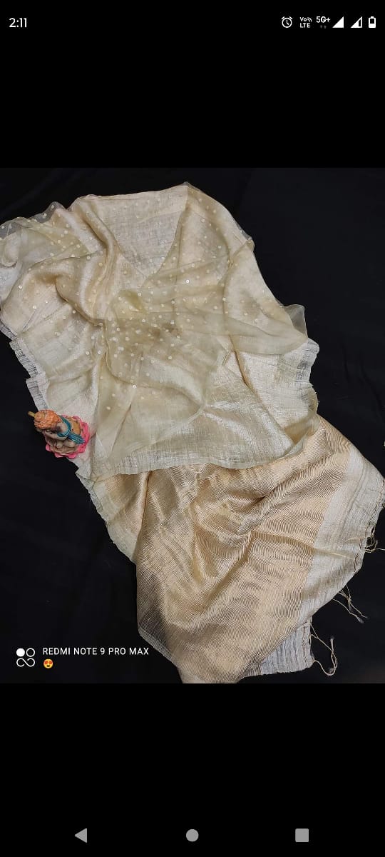 Golden Matka Silk Mark Certified Muslin Sarees - Dailybuyys