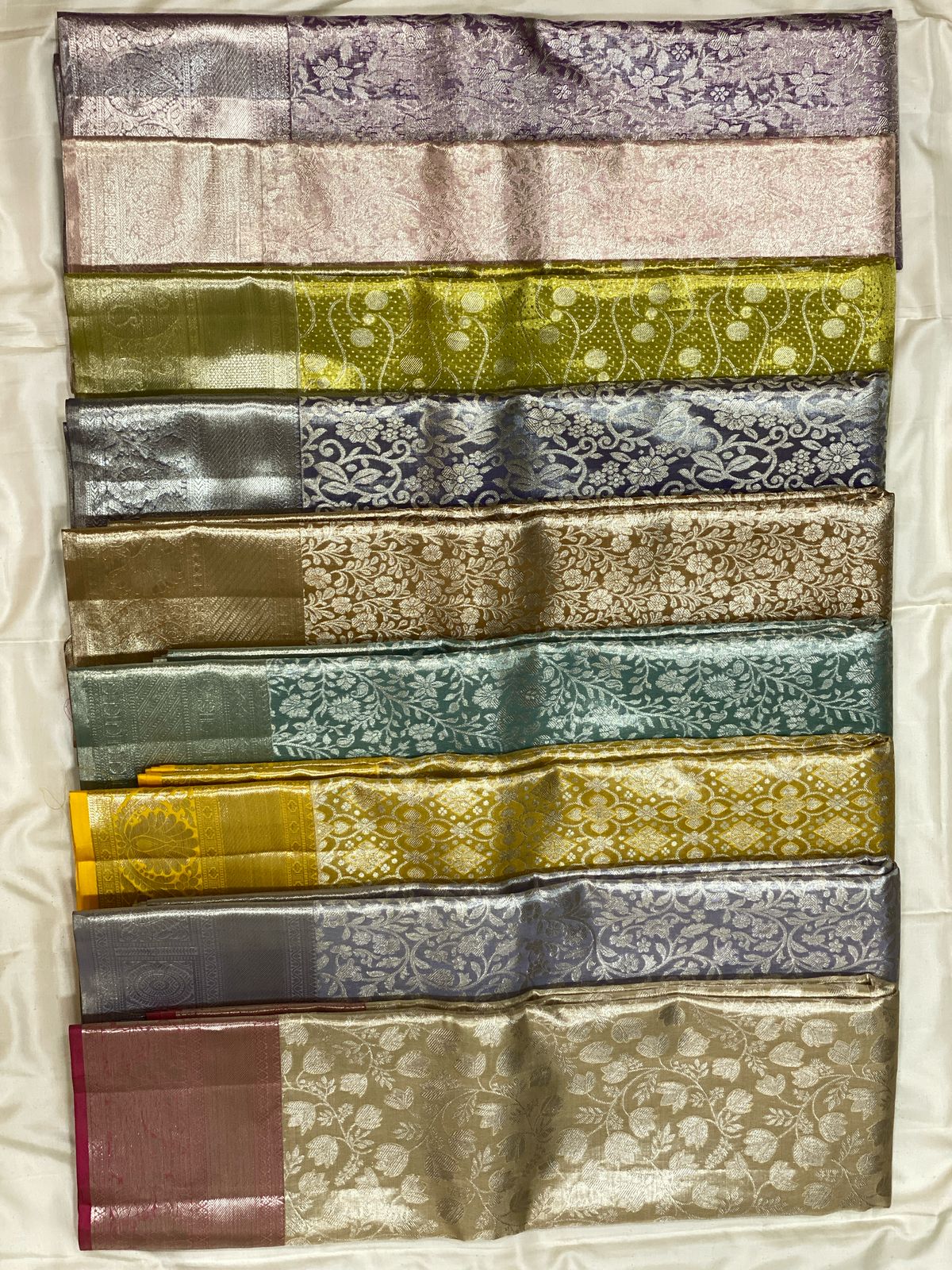 Rose Golden Pure Handwoven Brocade Tissue Kanjivaram Silk Sarees - Dailybuyys