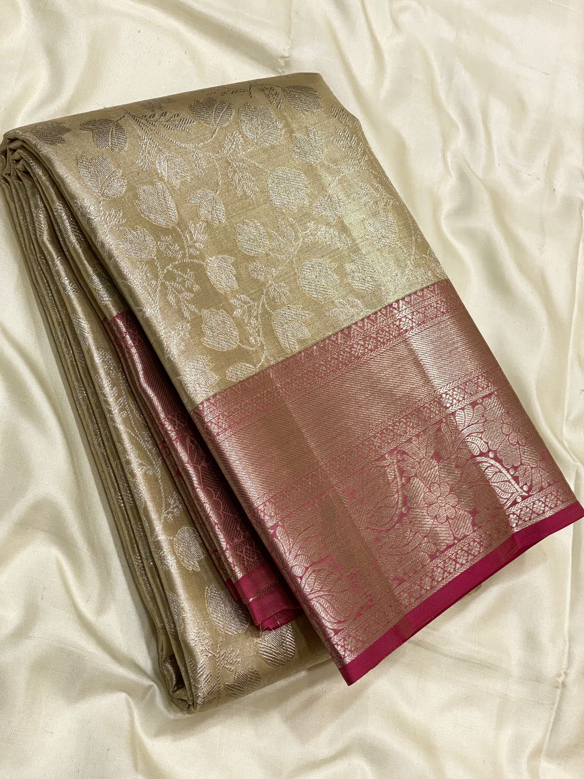 Pure Handwoven Brocade Tissue Kanjivaram Silk Sarees - Dailybuyys