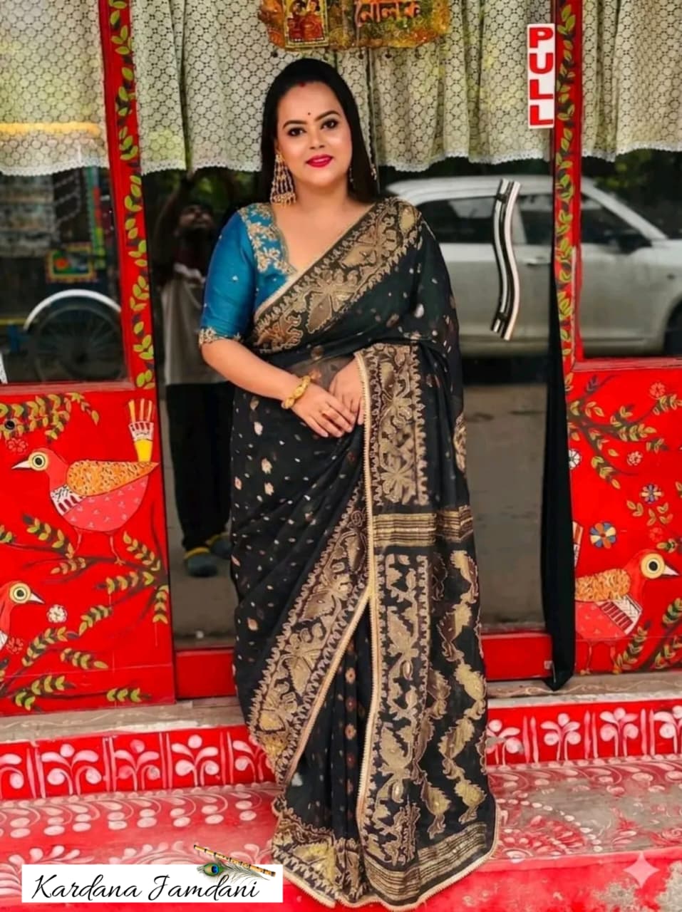 Black Kardana Jamdani Sarees