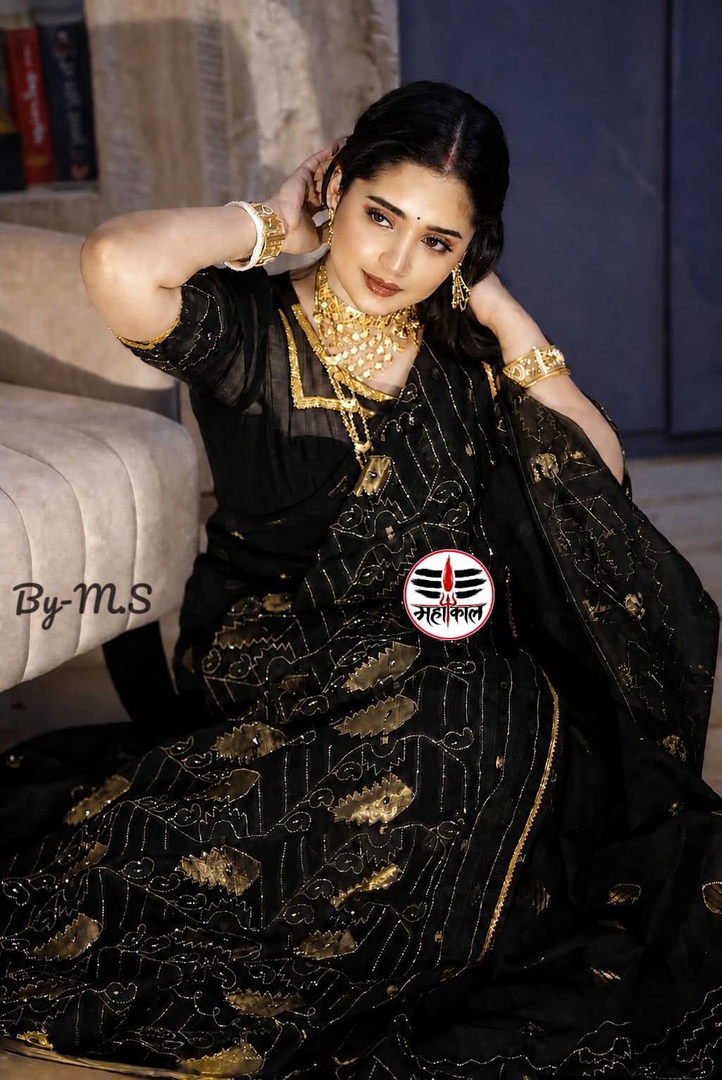 Black Kardana Jamdani Sarees
