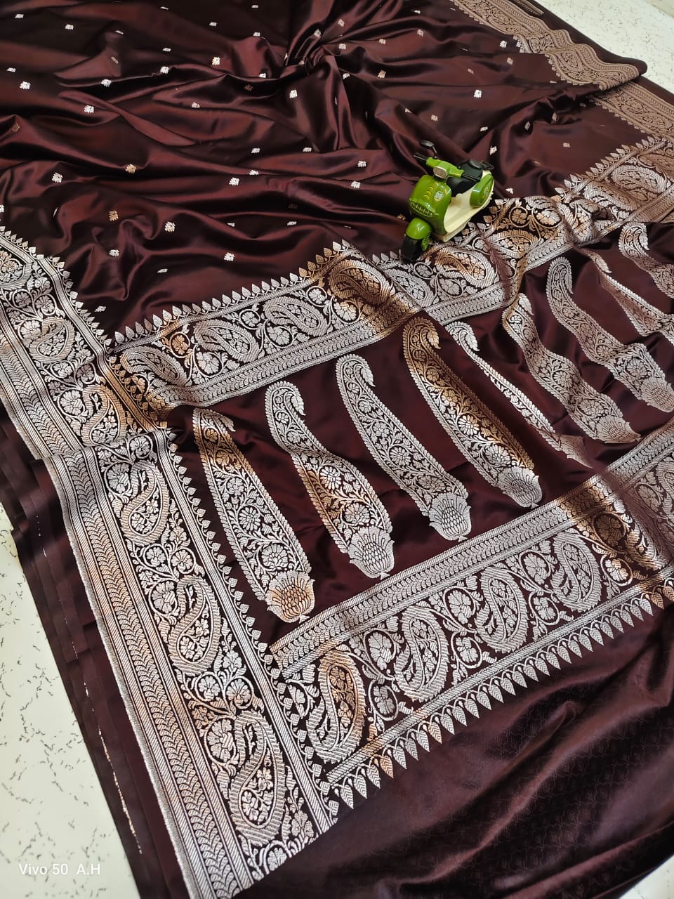 Dark Chocolate Exclusive Banarasi Silk Sarees - Dailybuyys