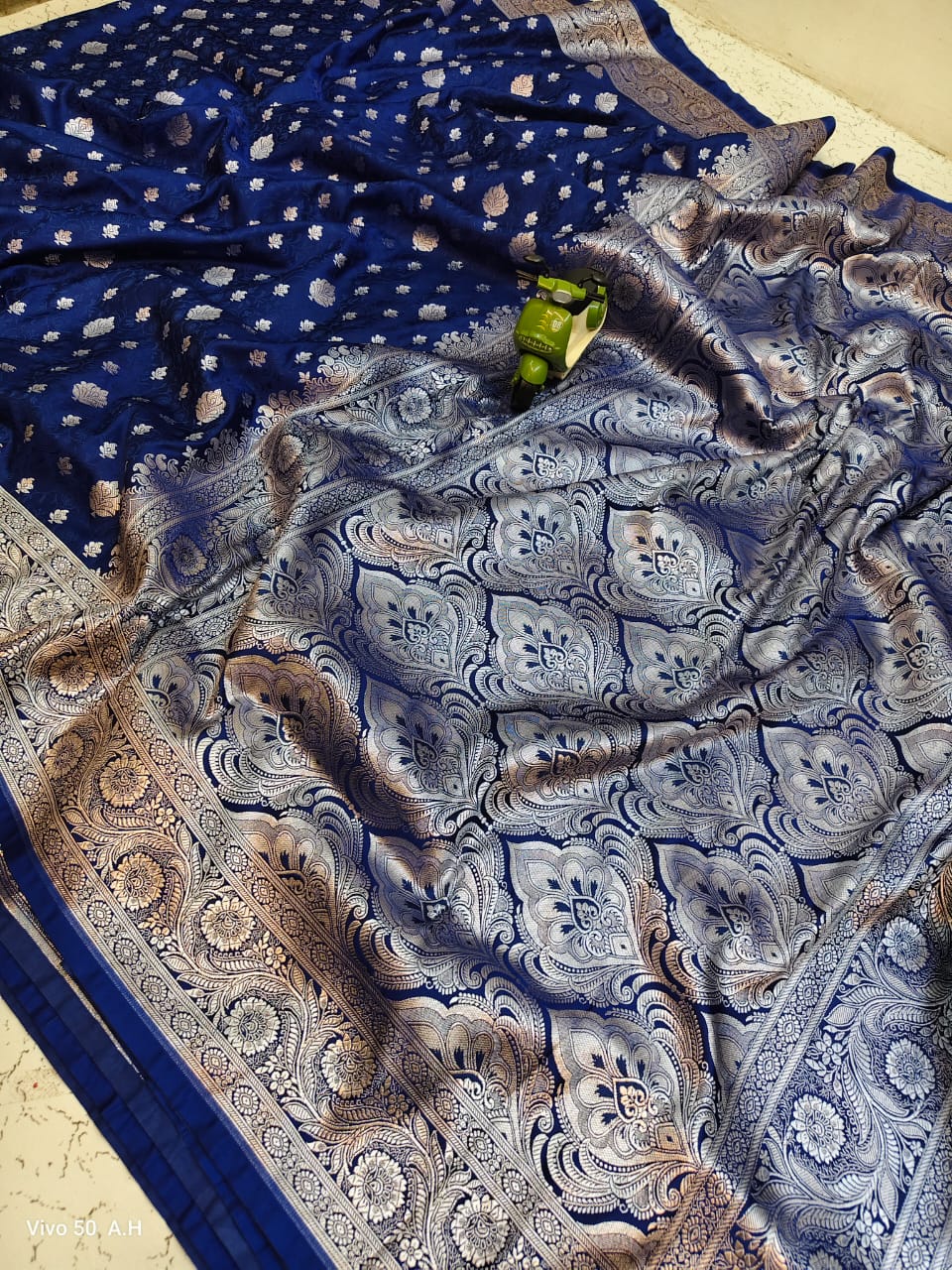 Navy Blue Exclusive Banarasi Silk Sarees - Dailybuyys