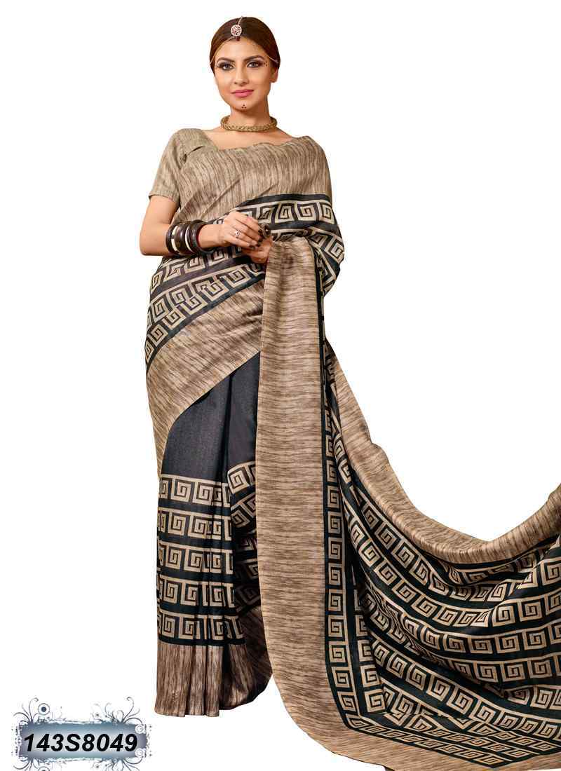 Grey Bhagalpuri Silk Sarees - Dailybuyys