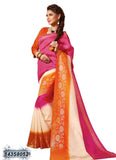 Pink, Orange Bhagalpuri Silk Sarees