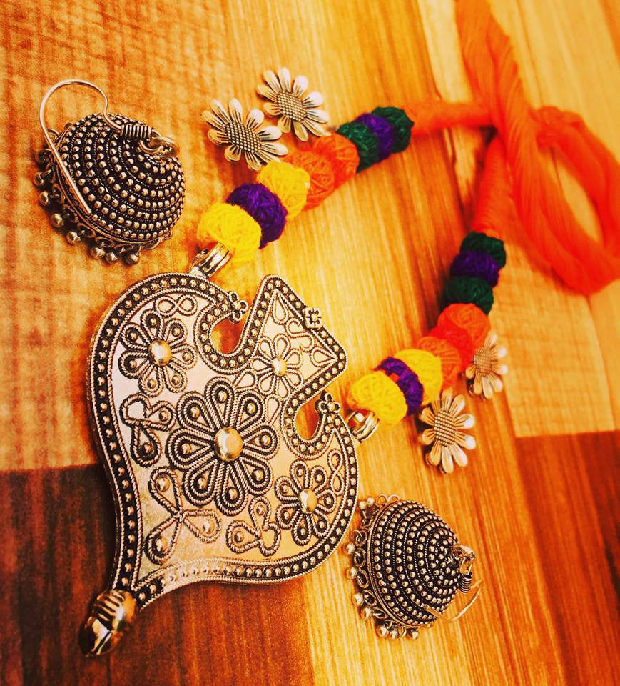 Orange & Yellow , Purple German Silver Jewellery - Dailybuyys