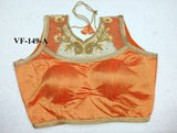 Light Orange Designer Stitched Blouses