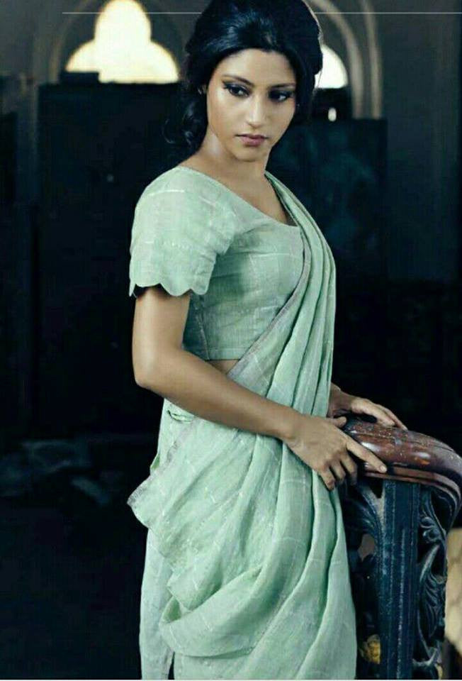 Blue Pure Linen Sarees - Dailybuyys