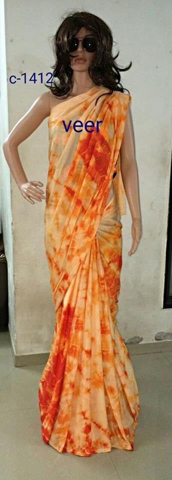 Shibori Silk Sarees  With Blouse Piece