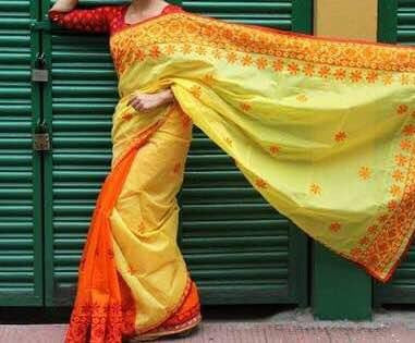 Yellow Kathiawari Sarees - Dailybuyys