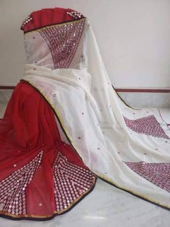 Red Kathiawari Sarees - Dailybuyys
