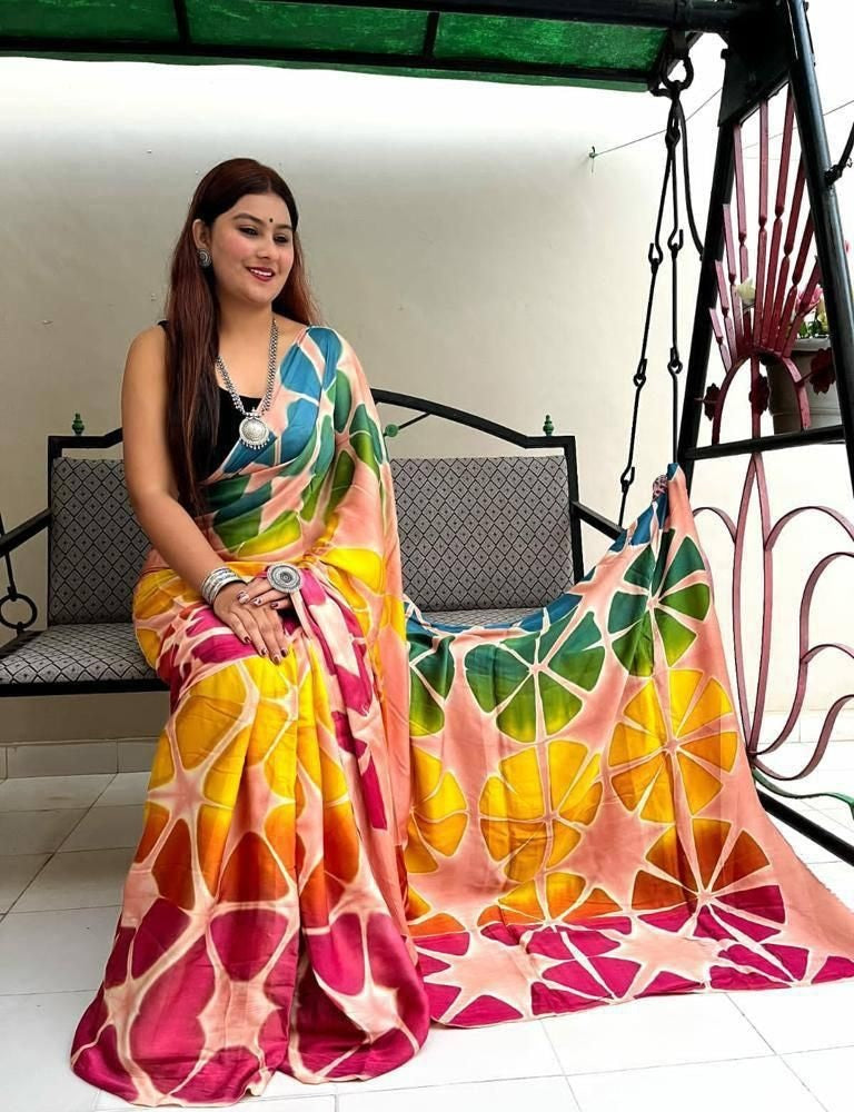 Multi Hand Painted Pure Silk Mark Certified Bishnupuri Silk Sarees - Dailybuyys