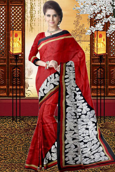 Maroon Pure Silk Mark Certified Murshidabad Silk Sarees - Dailybuyys