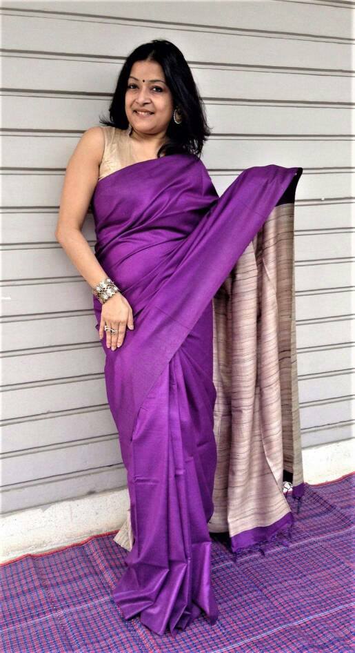 Pure Silk Mark Certified Tussar Ghicha Silk Sarees - Dailybuyys
