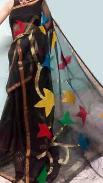 Black Madhobilata Handloom - Dailybuyys