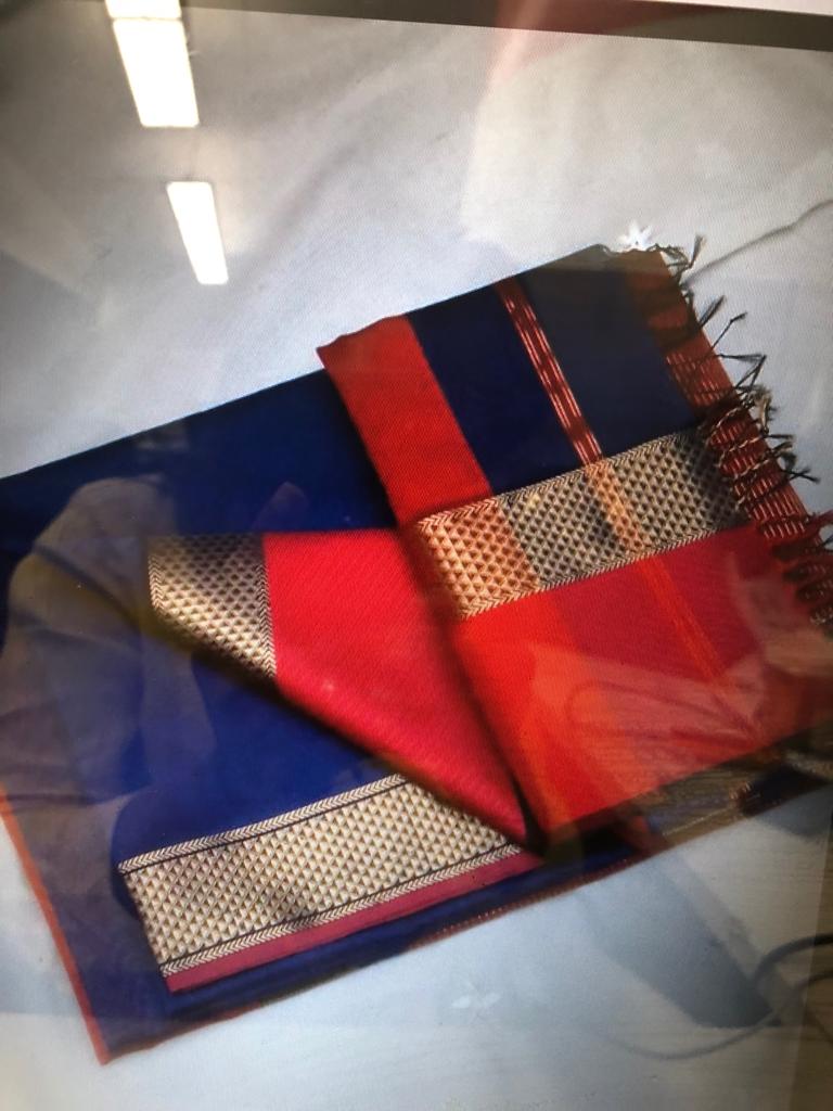 Blue Maheshwari Silk Sarees - Dailybuyys