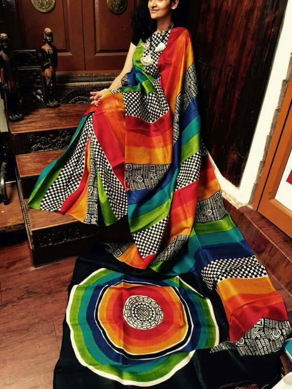 Red Hand Painted Pure Silk Mark Certified Bishnupuri Silk Sarees - Dailybuyys