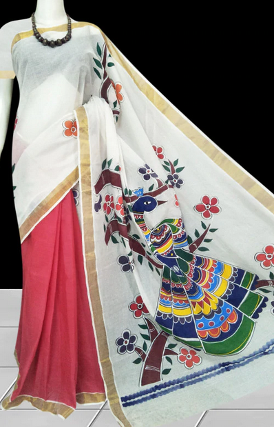 Kerala Pure Cotton Sarees (Add to Cart Get 15% Additional Discount Limited time Offer) - Dailybuyys