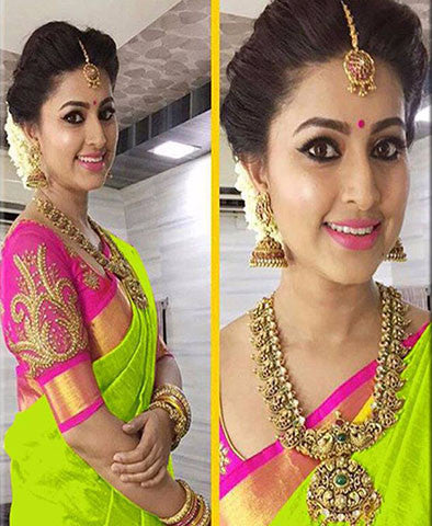 Light Green Coloured Chanderi Pure Cotton Sarees - Dailybuyys