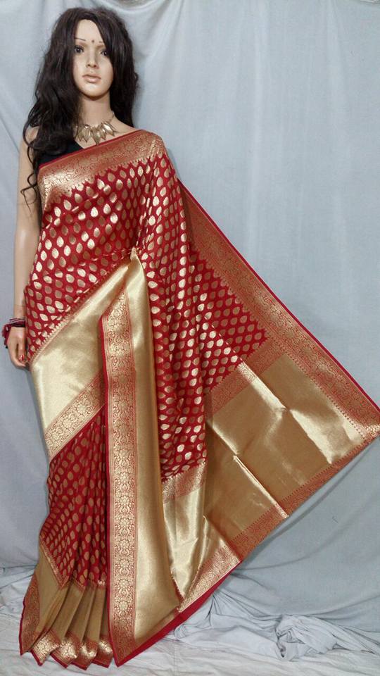 Red Opara Silk Sarees - Dailybuyys