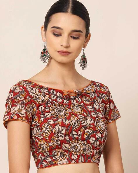 Round Neck Printed Short Sleeve Blouses(Add to Cart 15% Off) - Dailybuyys