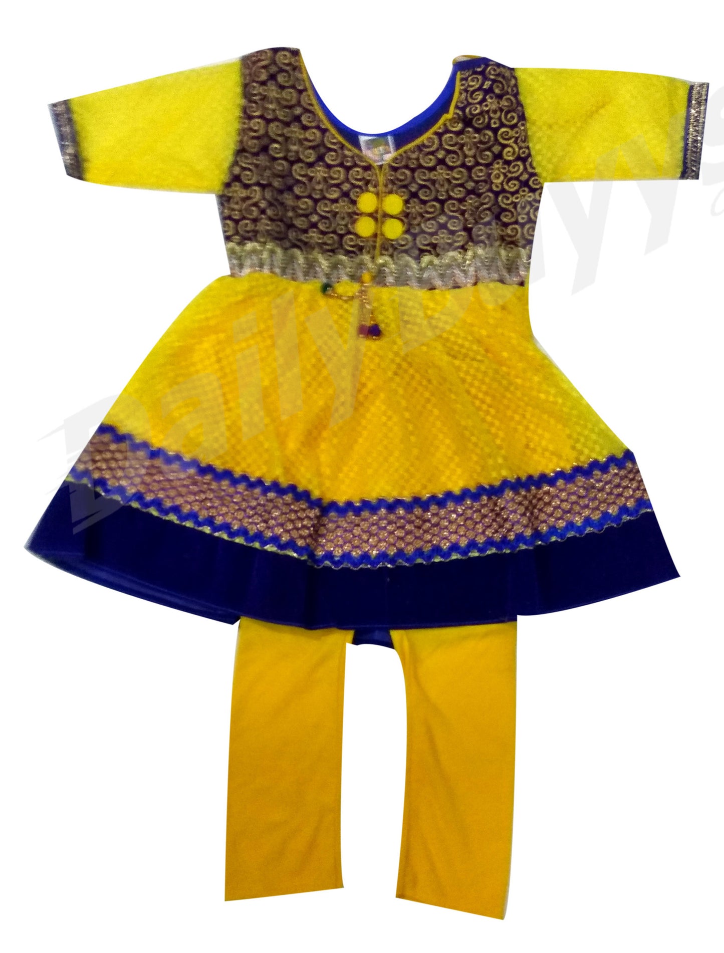 Yellow Party Dress Girls Clothing - Dailybuyys
