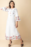 White Block Printed Kurtis Dress Red Imported Long Indo Western Kurtis  Wear