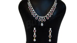 Red stone white Jewellery Sets