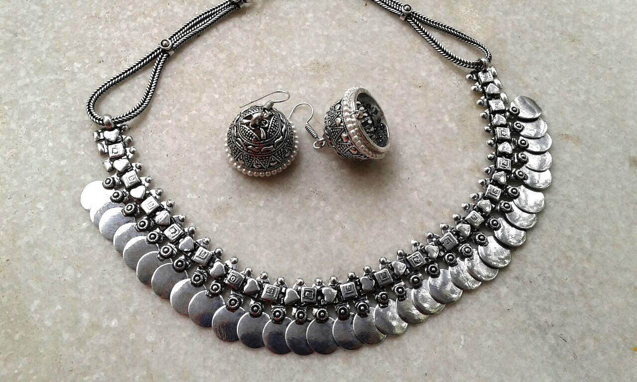 Silver Colour Oxidise Silver Jewellery - Dailybuyys