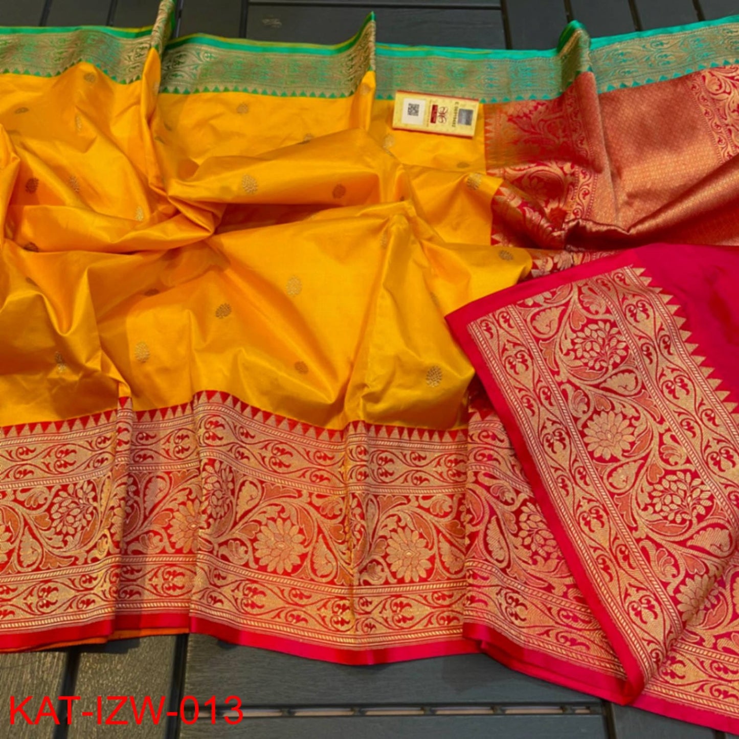 Yellow Banarasi Silk Sarees - Dailybuyys
