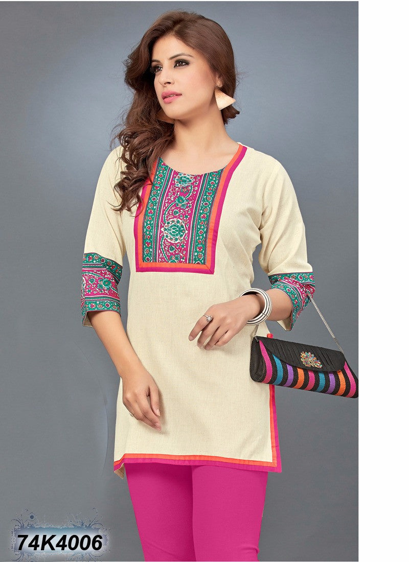 Off White Khadi Pure Cotton Kurtis - Dailybuyys