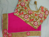 Beige & Pink Designer Stitched Blouses