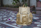 Golden Stylish Backpack Hand Bags
