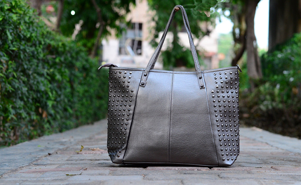 Grey Studded Totes