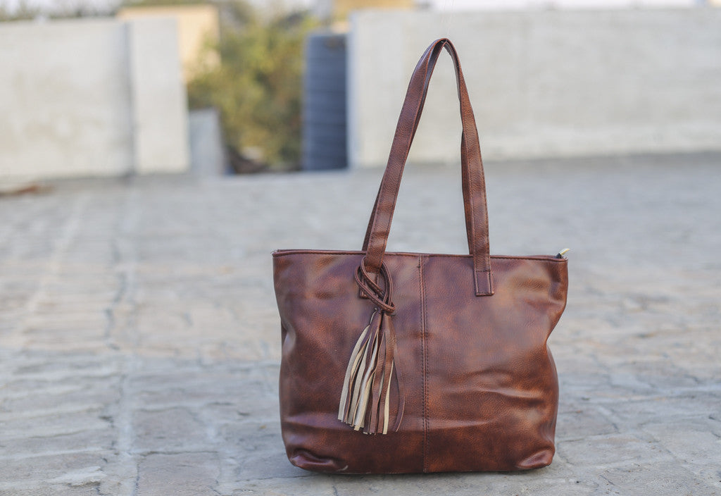 D Brown Simple Bag-in-Bag Hand Bags - Dailybuyys