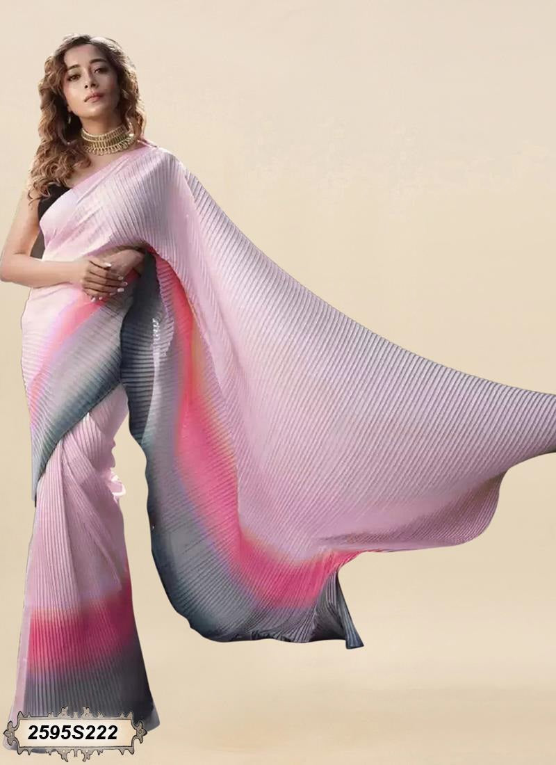 Pink Georgette Saree - Dailybuyys
