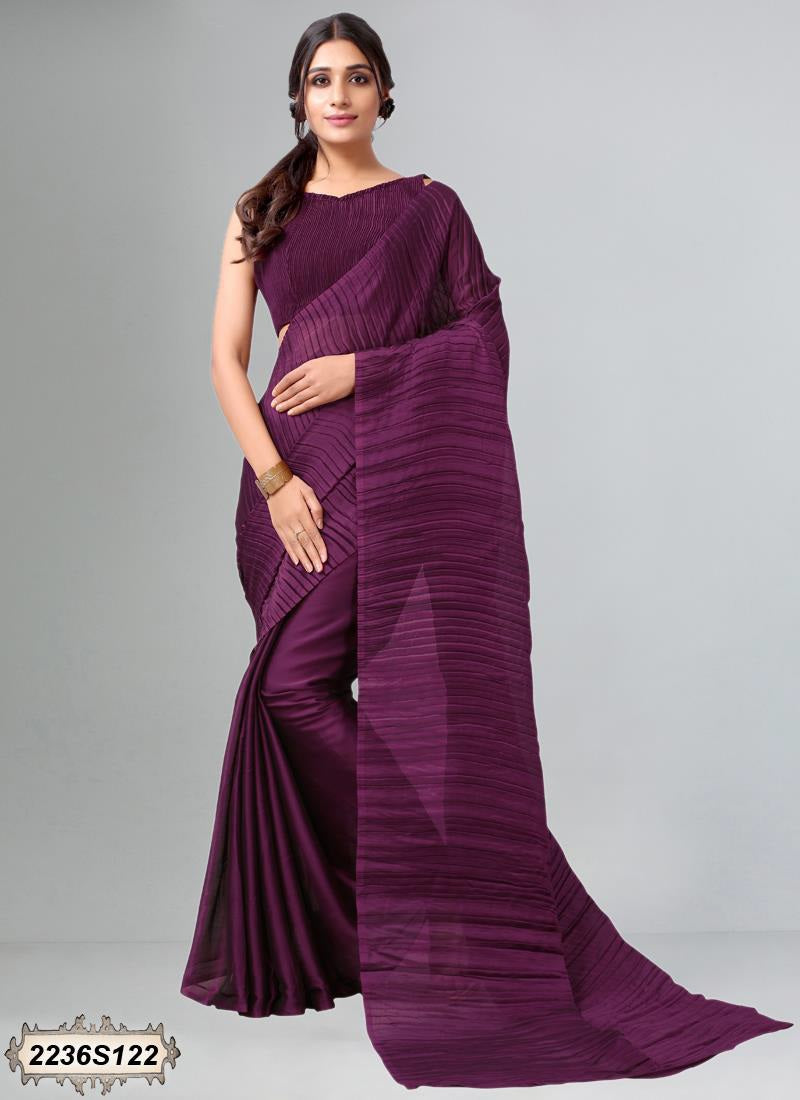 Purple Georgette Sarees - Dailybuyys