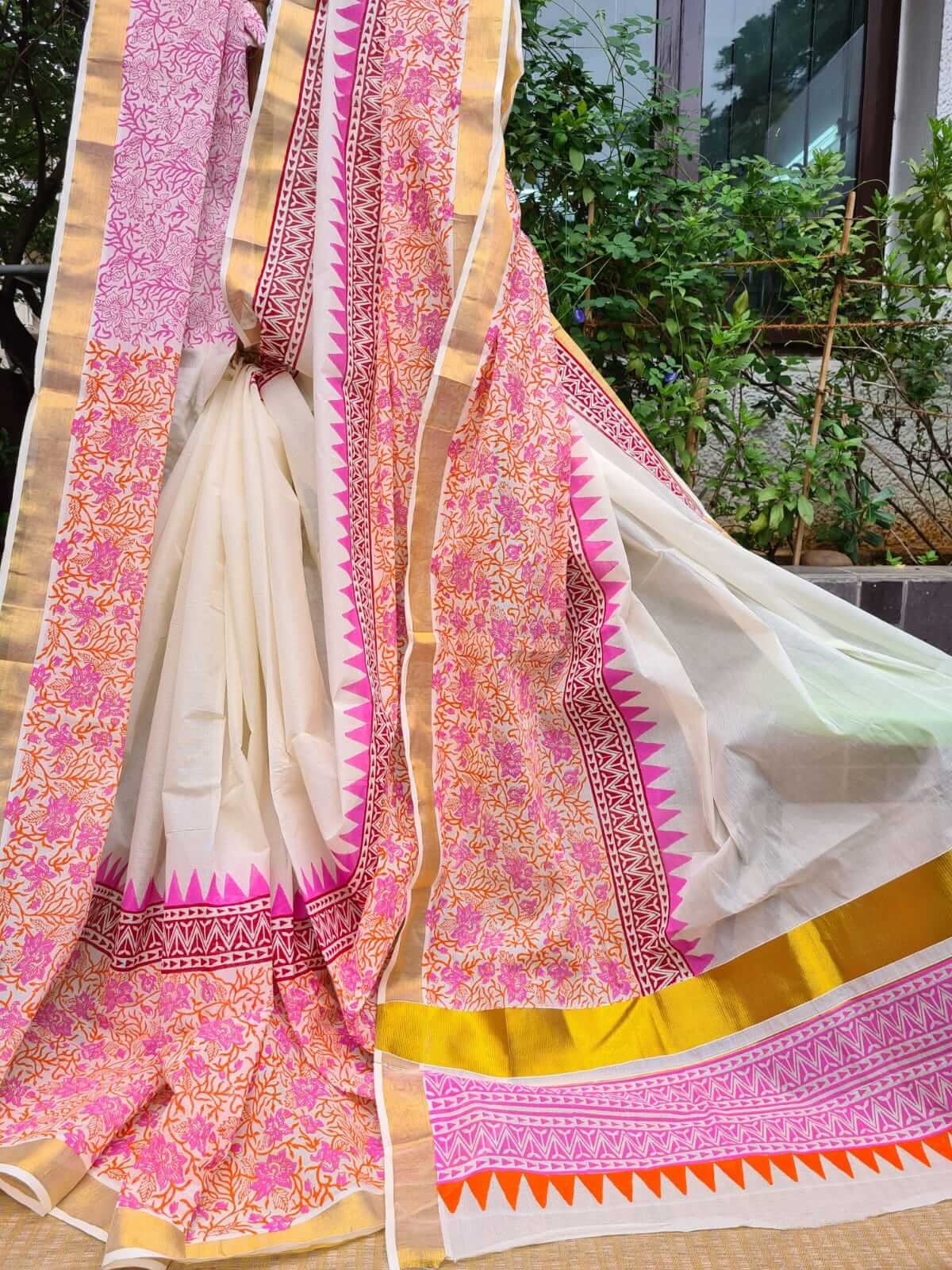 Kerala Pure Cotton Sarees (Add to Cart Get 15% Additional Discount Limited time Offer) - Dailybuyys