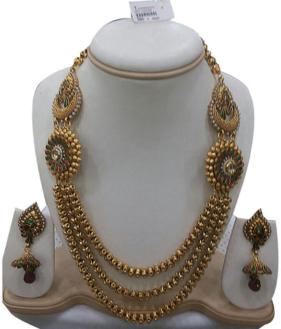 Beautiful Golden colourful stone necklace
